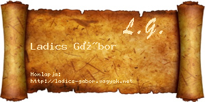 Ladics Gábor névjegykártya